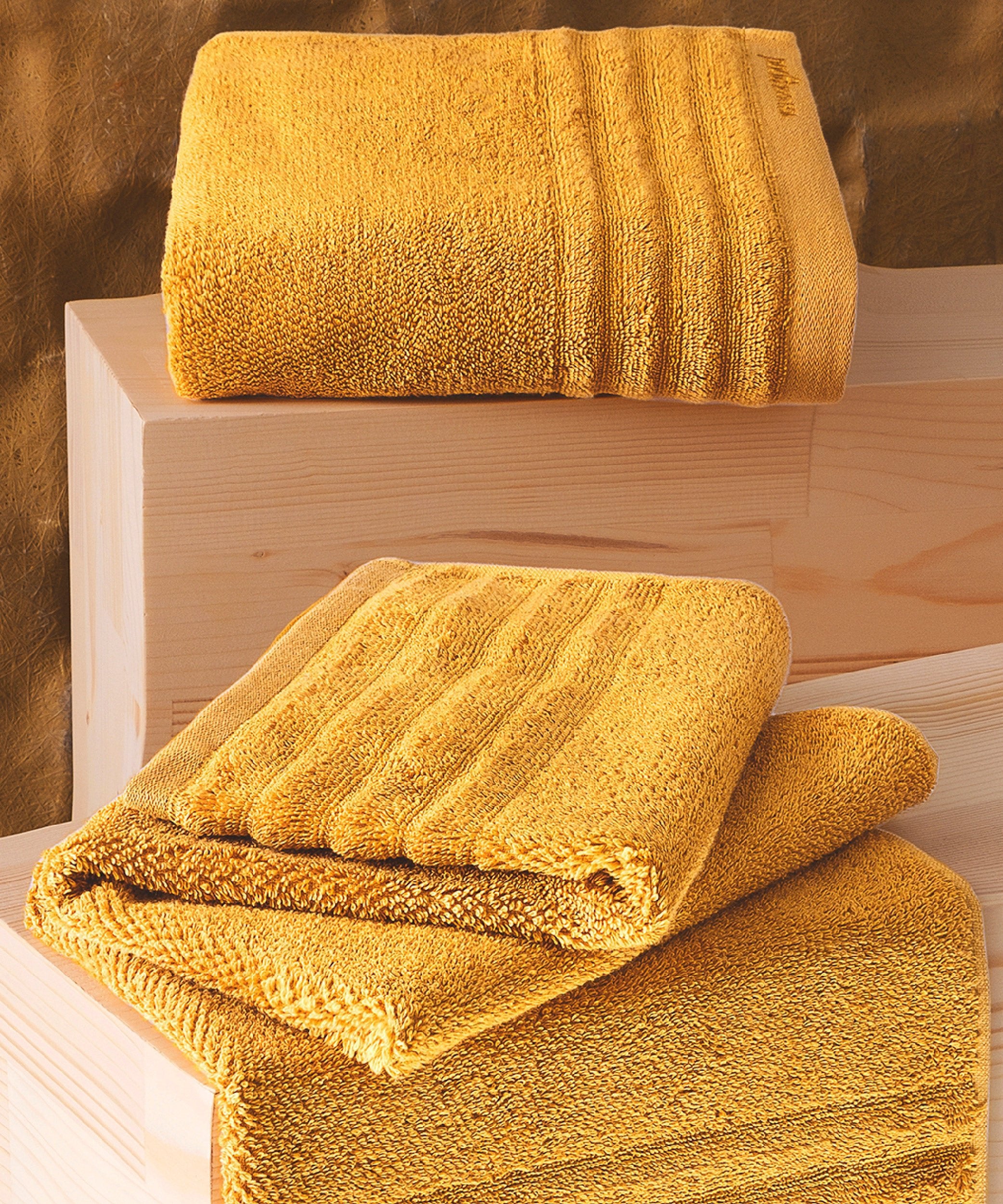 Lapis - 50x90cm 1 Towel + 70x140cm 1 Towel Mustard