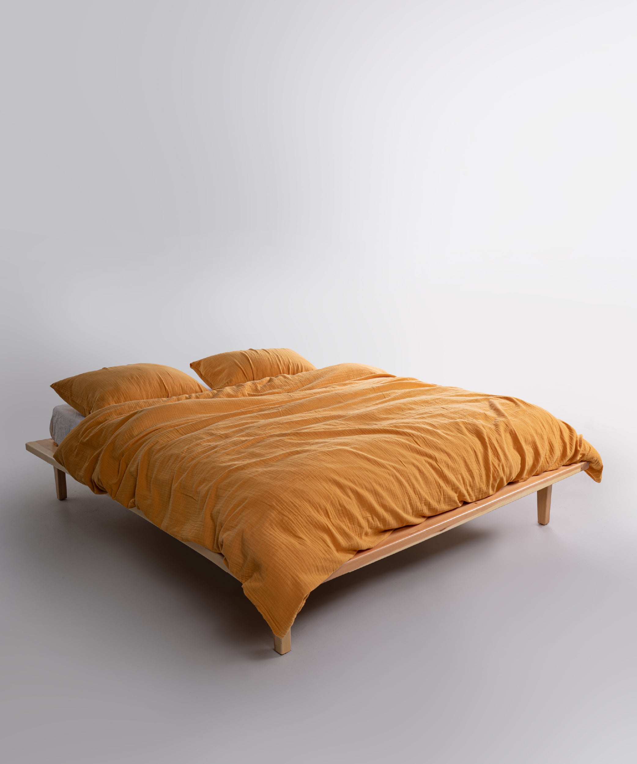 Cloud 100% Natural Cotton Gauze-Muslin Duvet Cover Set Mustard