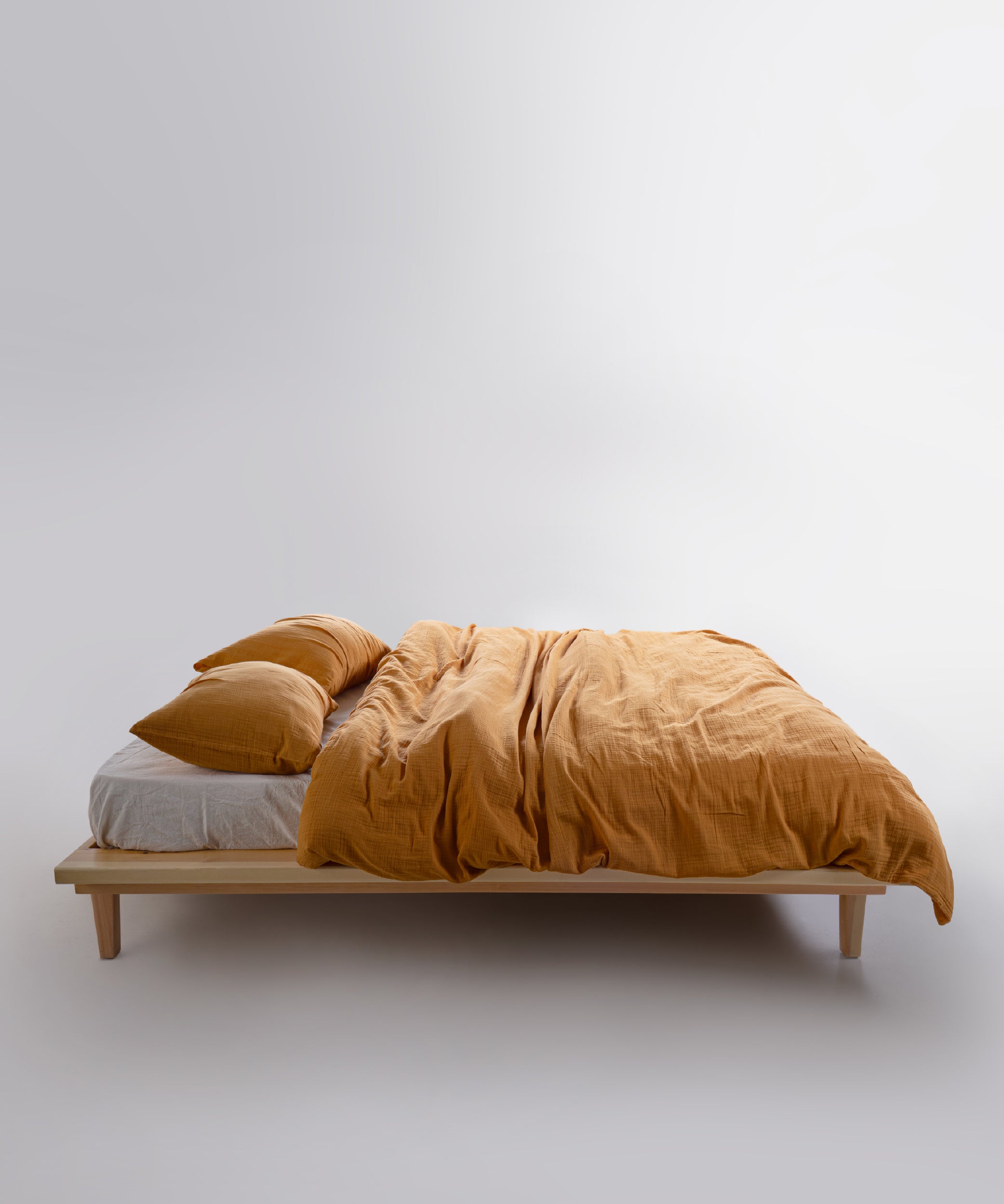 Cloud 100% Natural Cotton Gauze-Muslin Duvet Cover Set Mustard