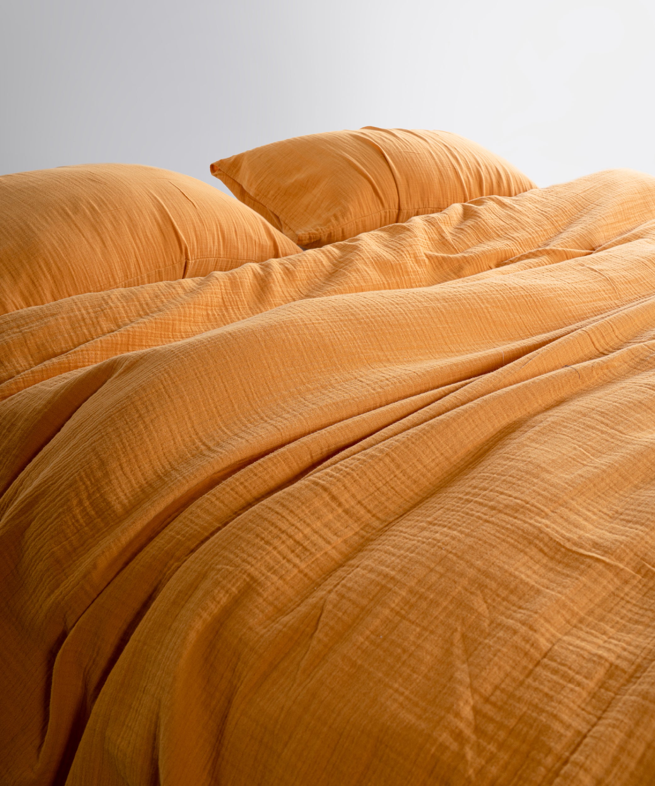 Cloud 100% Natural Cotton Gauze-Muslin Duvet Cover Set Mustard