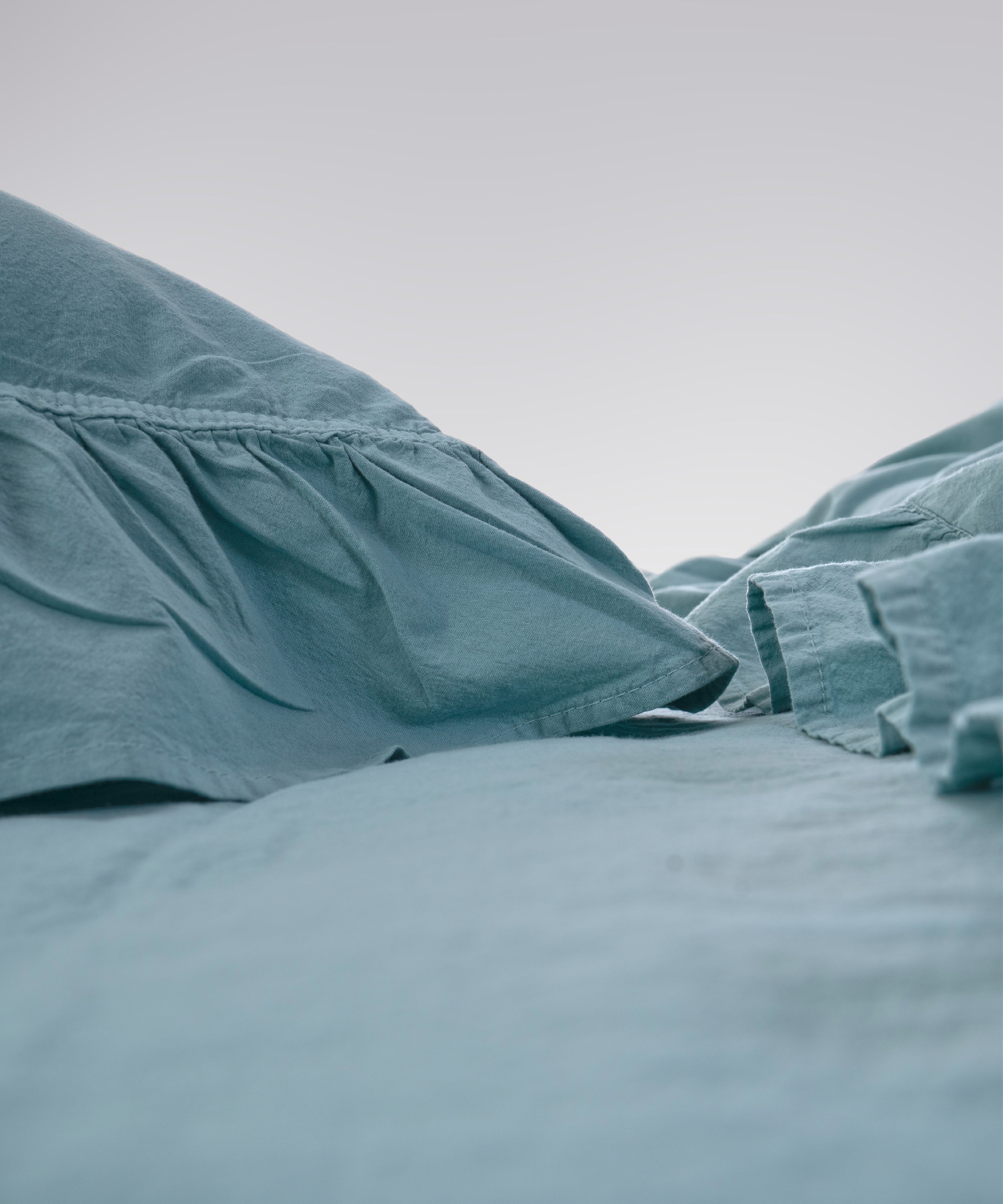 Stonewash Exclusive 100% Soft Cotton Duvet Cover Set Mineral Blue