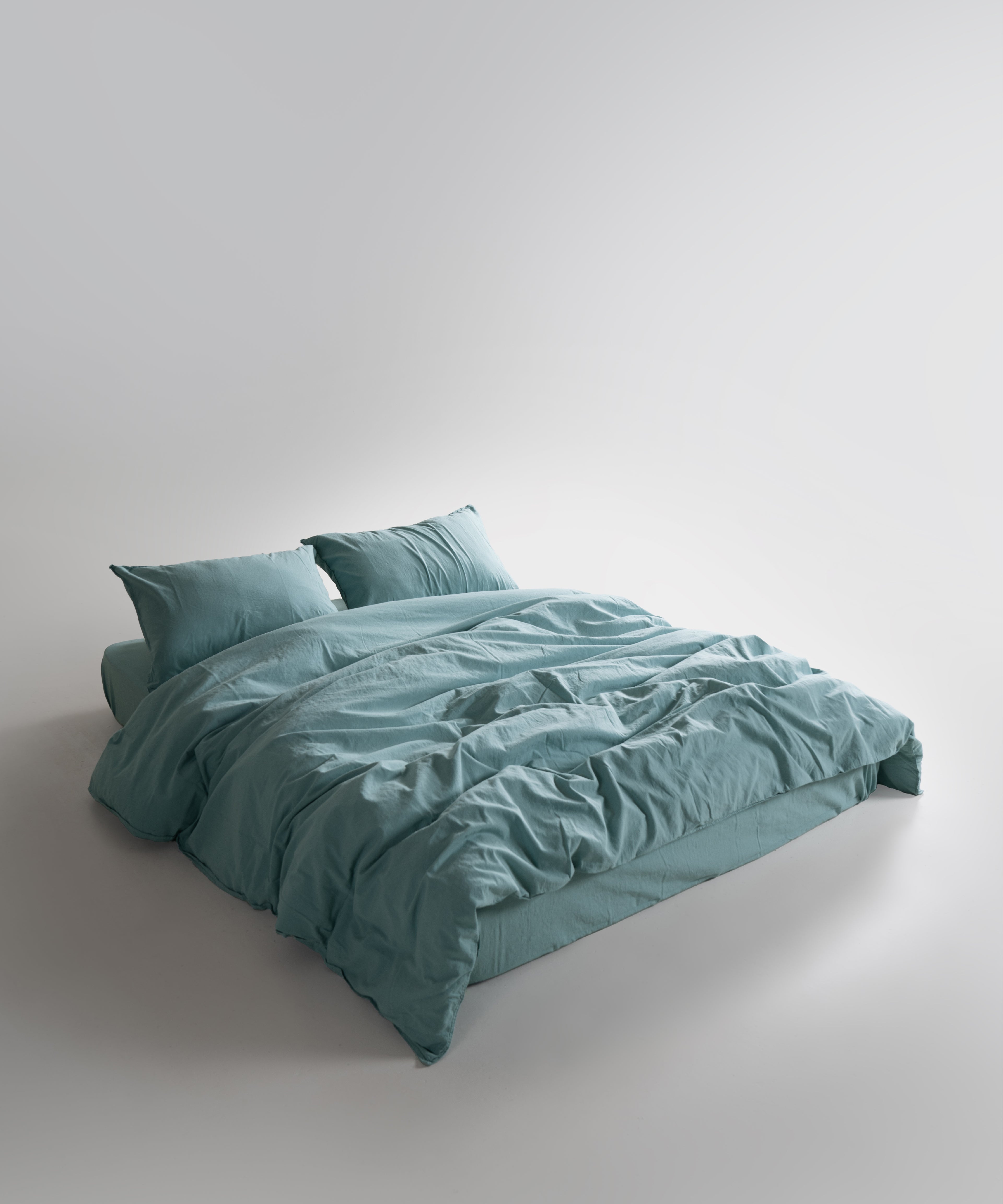 Stonewash 100% Soft Cotton Duvet Cover Mineral Blue