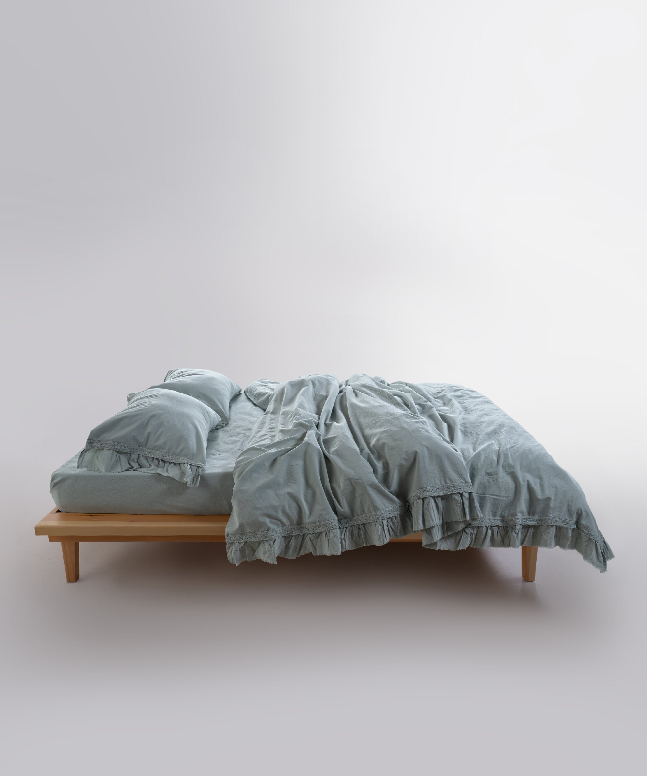 Stonewash 100% Soft Cotton Duvet Cover Set Francesca Mint