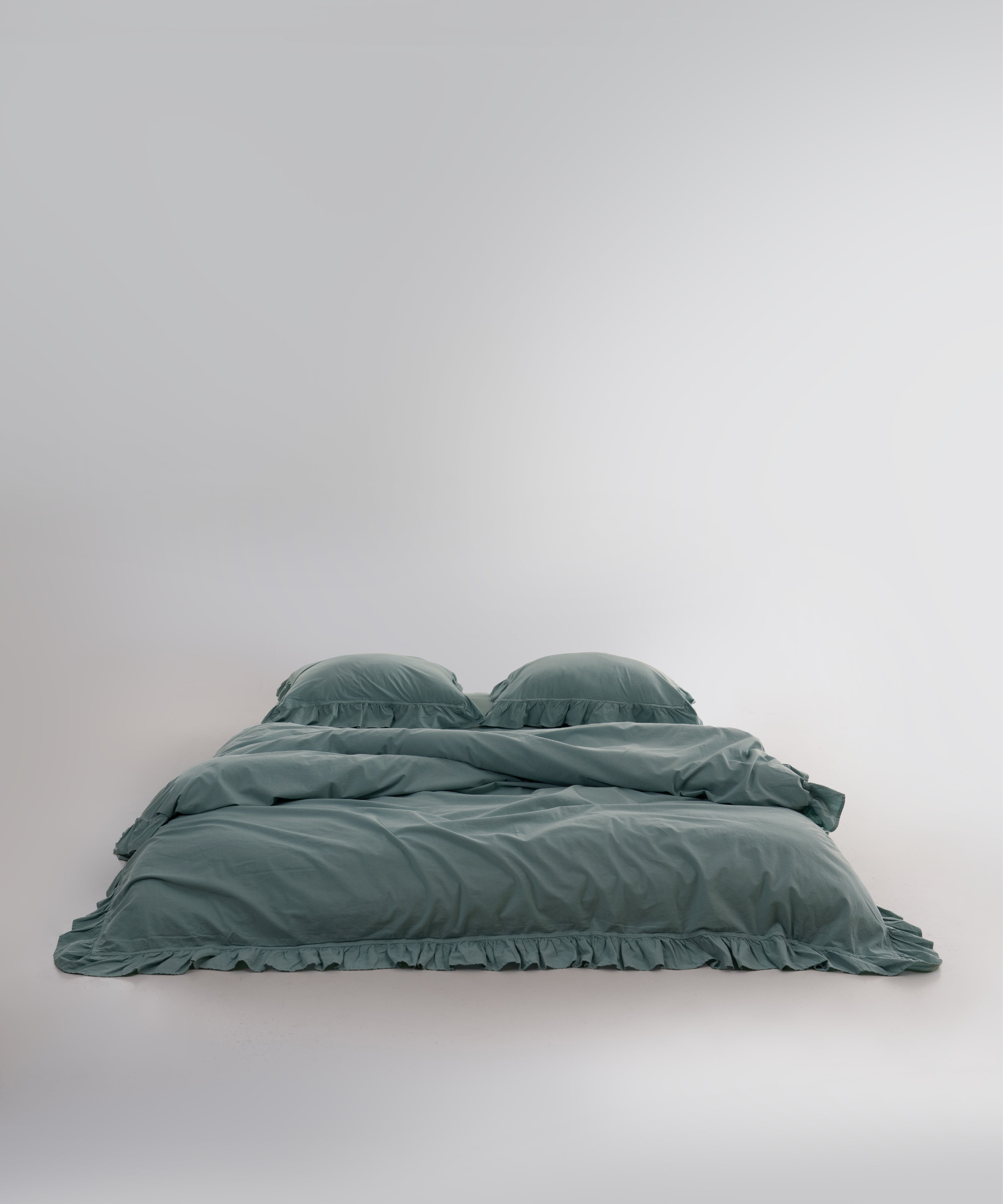 Stonewash 100% Soft Cotton Exclusive Fitted Sheet Set Natural Green