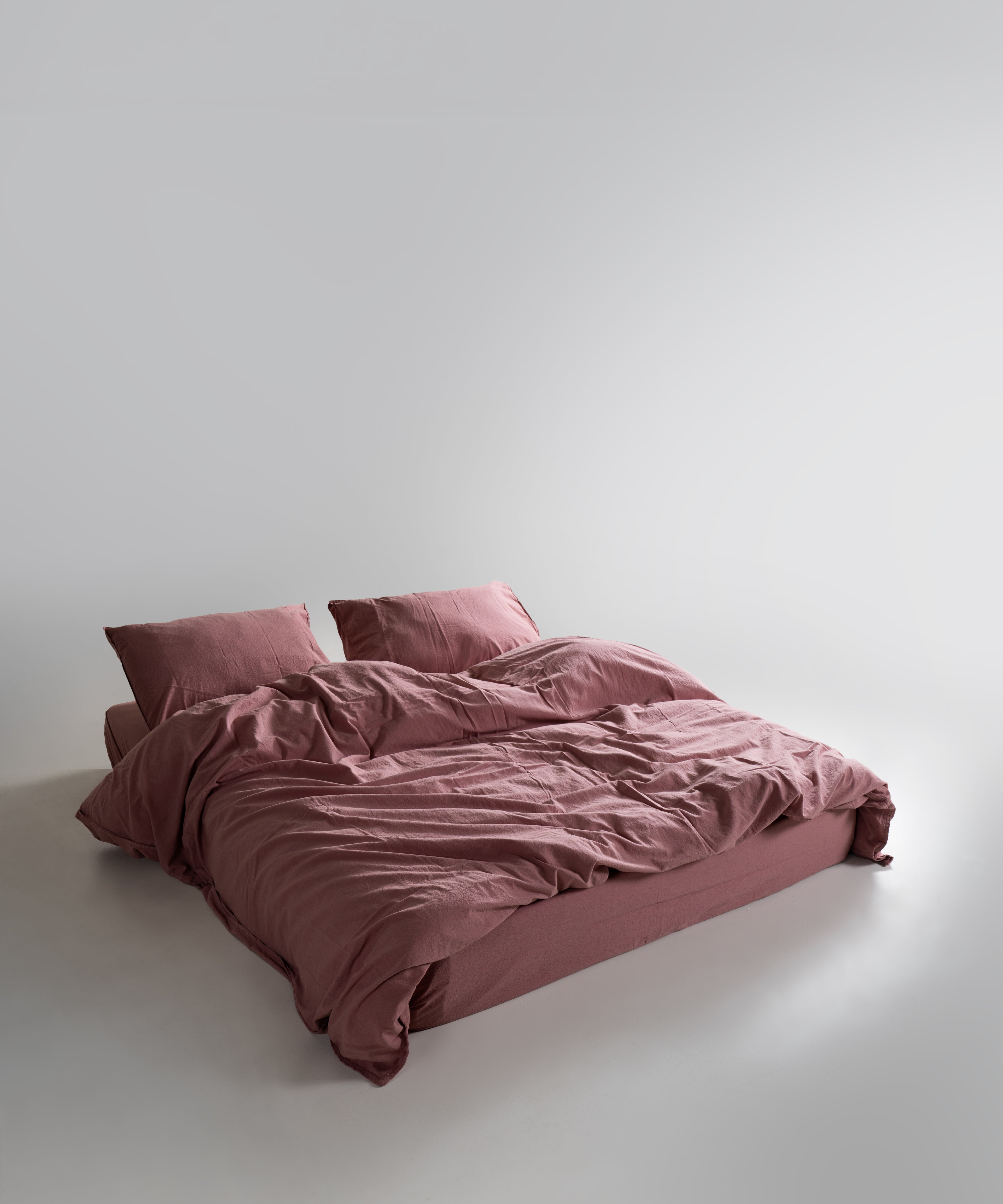 Stonewash 100% Soft Cotton Fitted Sheet Old Rose