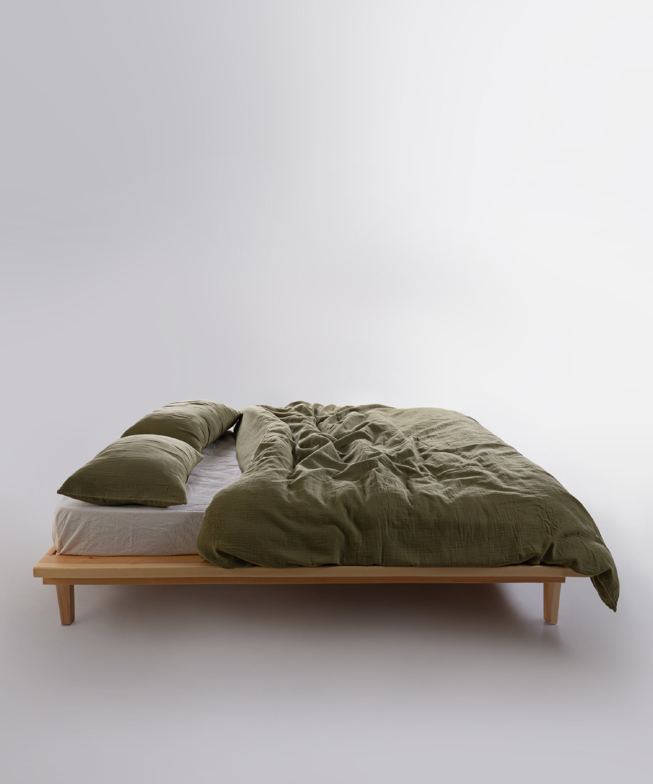 Cloud 100% Natural Cotton Gauze-Muslin Duvet Cover Set Olive