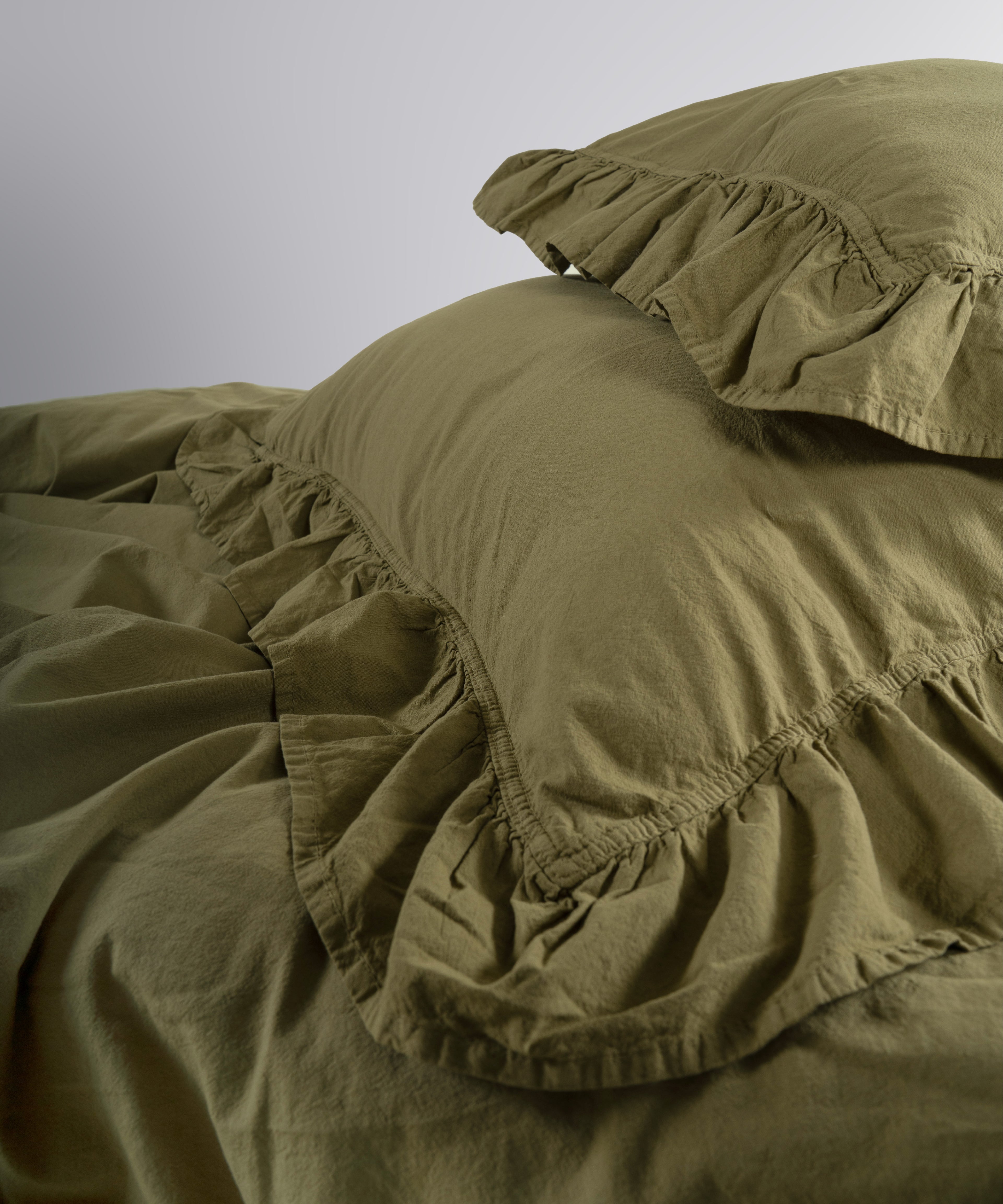 Stonewash Exclusive 100% Soft Cotton Duvet Cover Set Olive