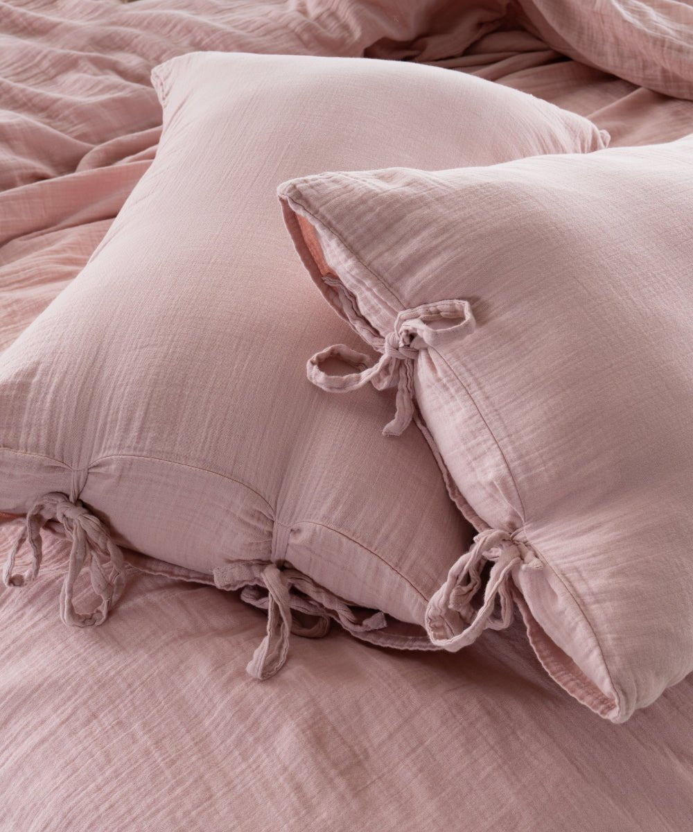 Esse 100% Soft Cotton Gauze/Muslin Duvet Cover Set - Pale Mauve