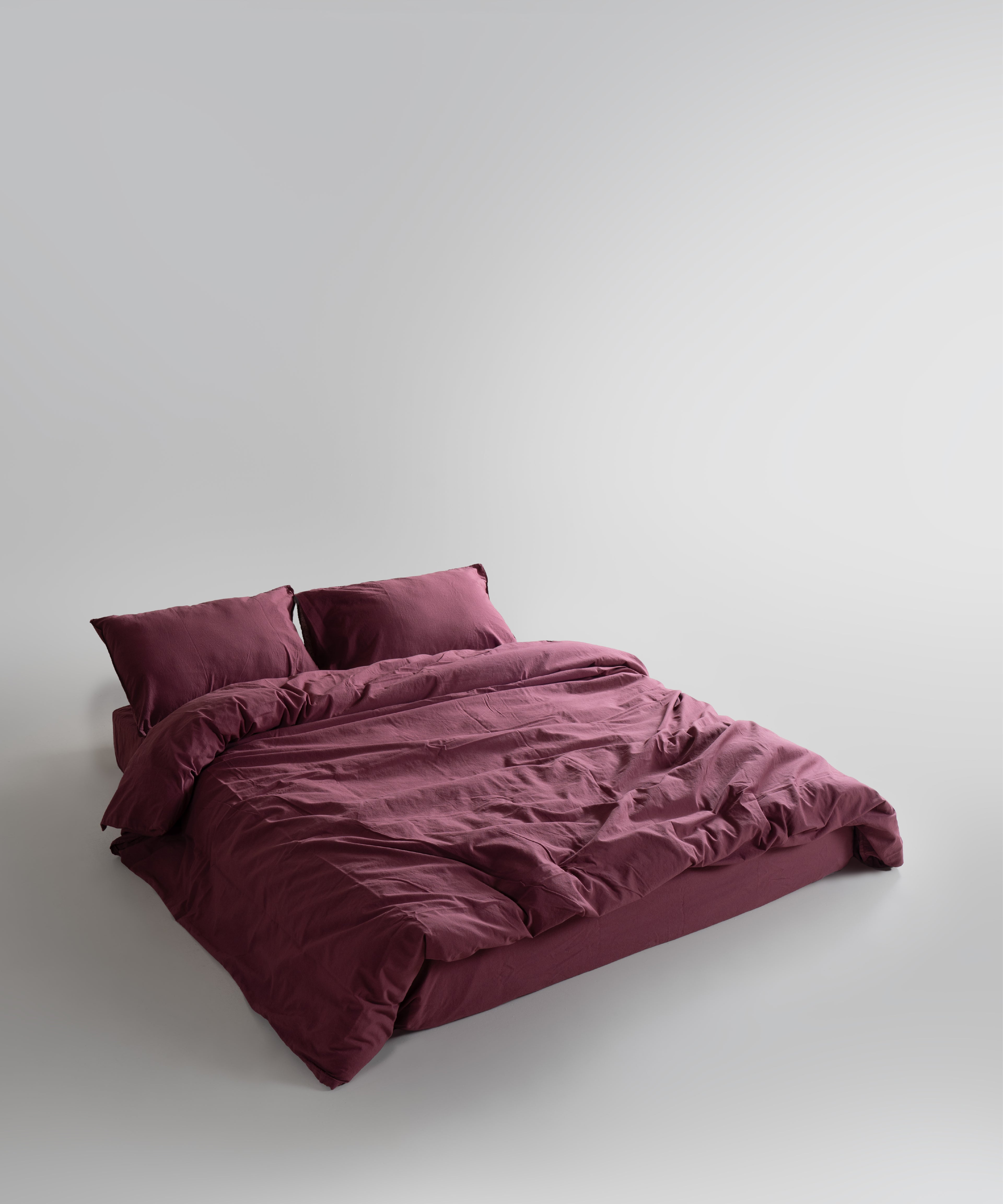 Stonewash 100% Soft Cotton Fitted Sheet Raspberry