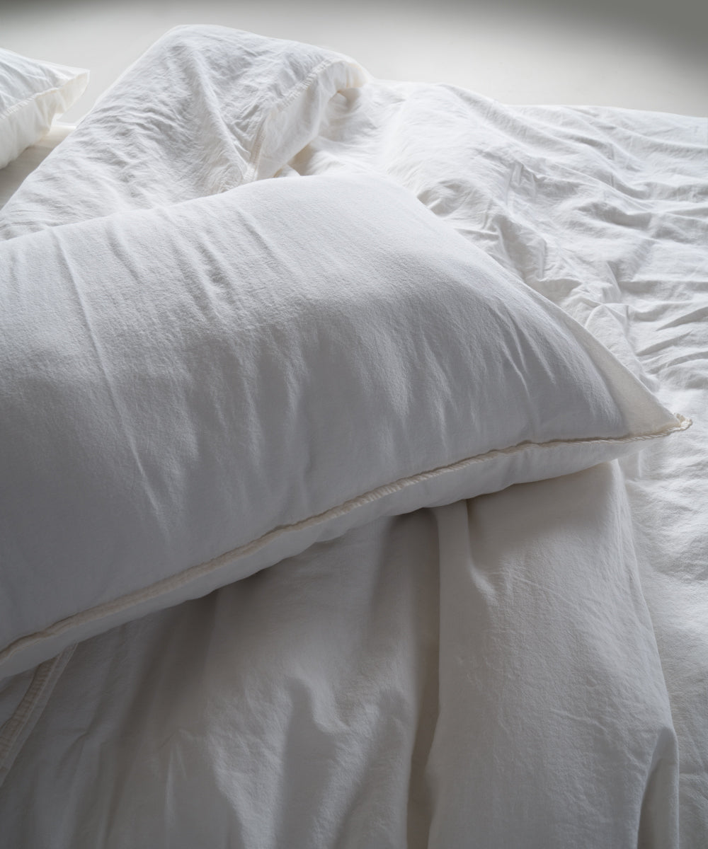Stonewash 100% Soft Cotton Duvet Cover Snow White