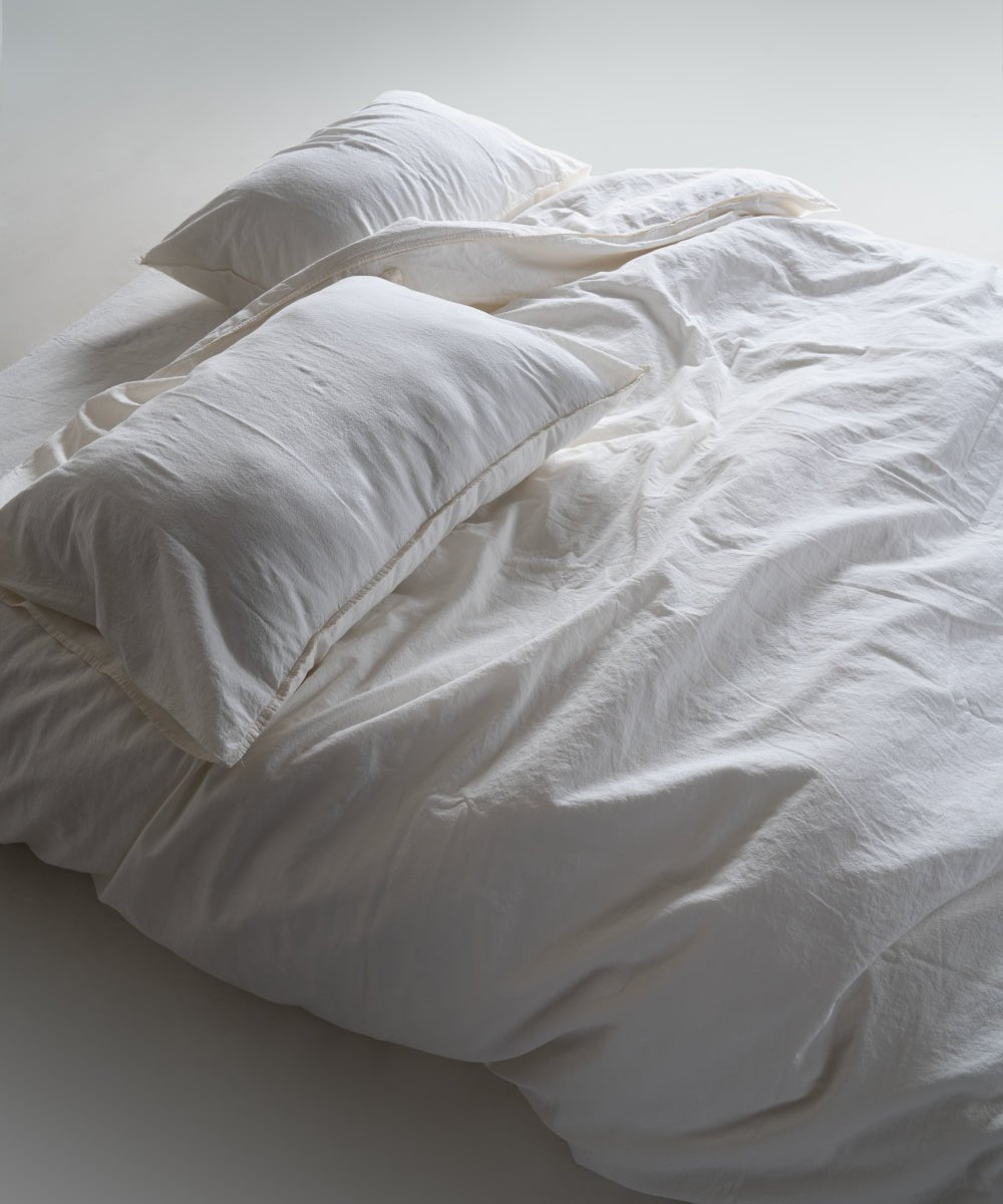 Stonewash 100% Soft Cotton Duvet Cover Snow White