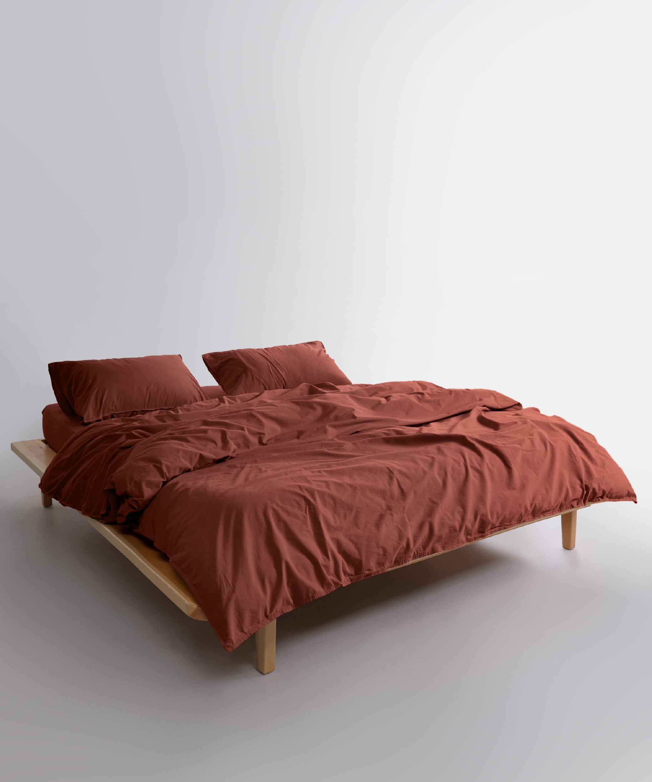 Stonewashed Ephesus 100% Soft Cotton Duvet Cover Set Cinnamon Stick