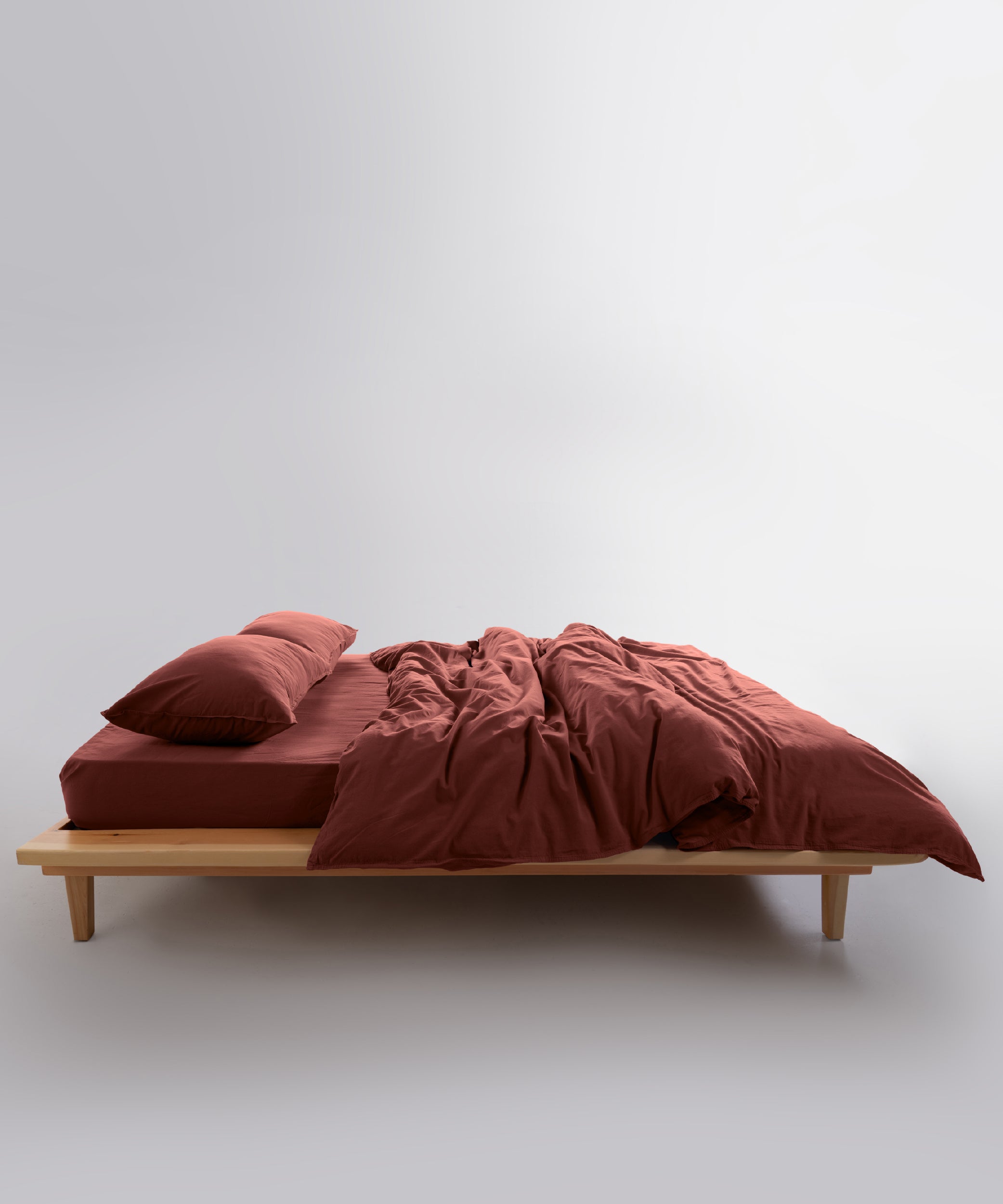 Stonewashed Ephesus 100% Soft Cotton Duvet Cover Set Cinnamon Stick