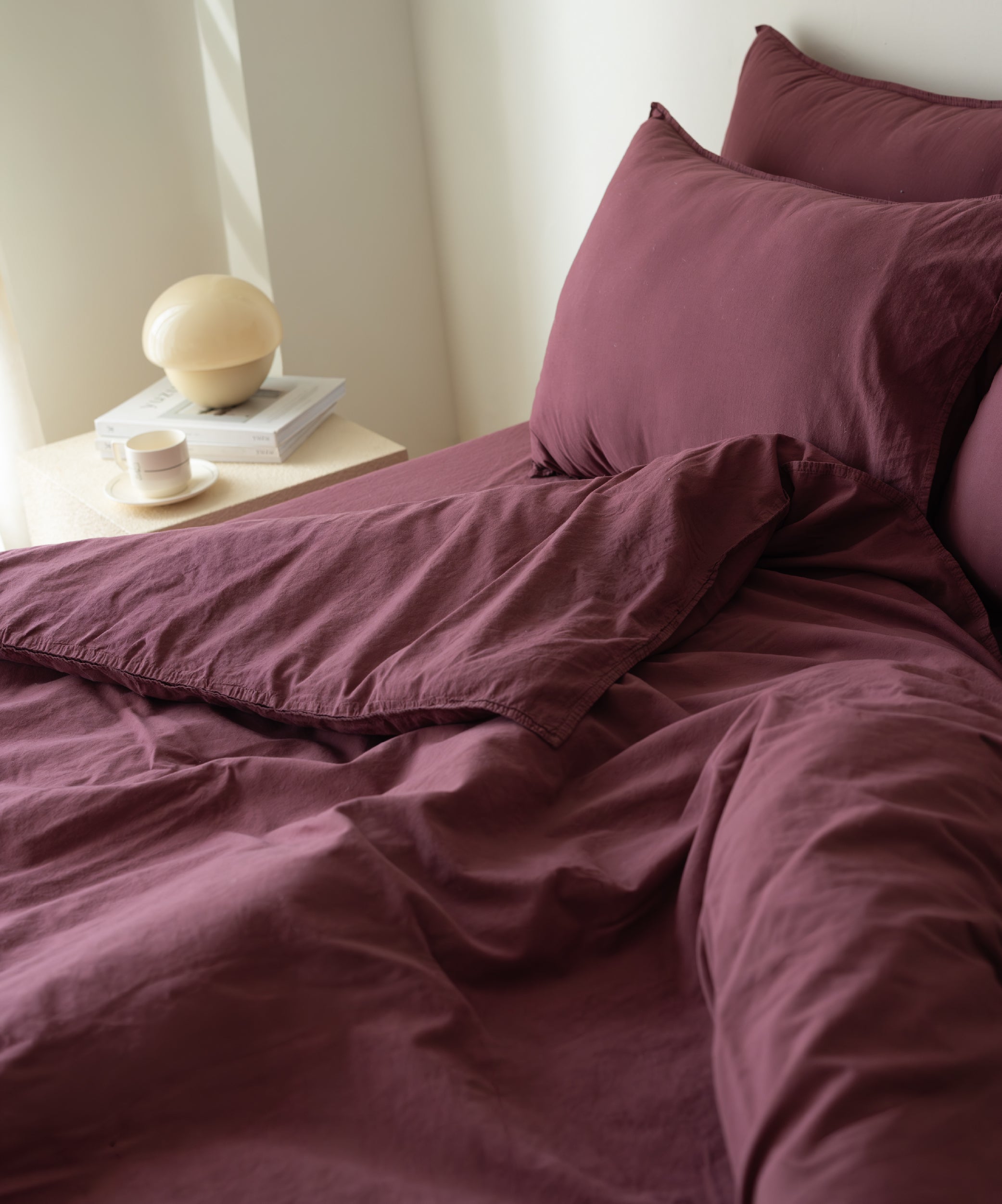 Stonewash Standart 100% Soft Cotton Pillowcase Raspberry