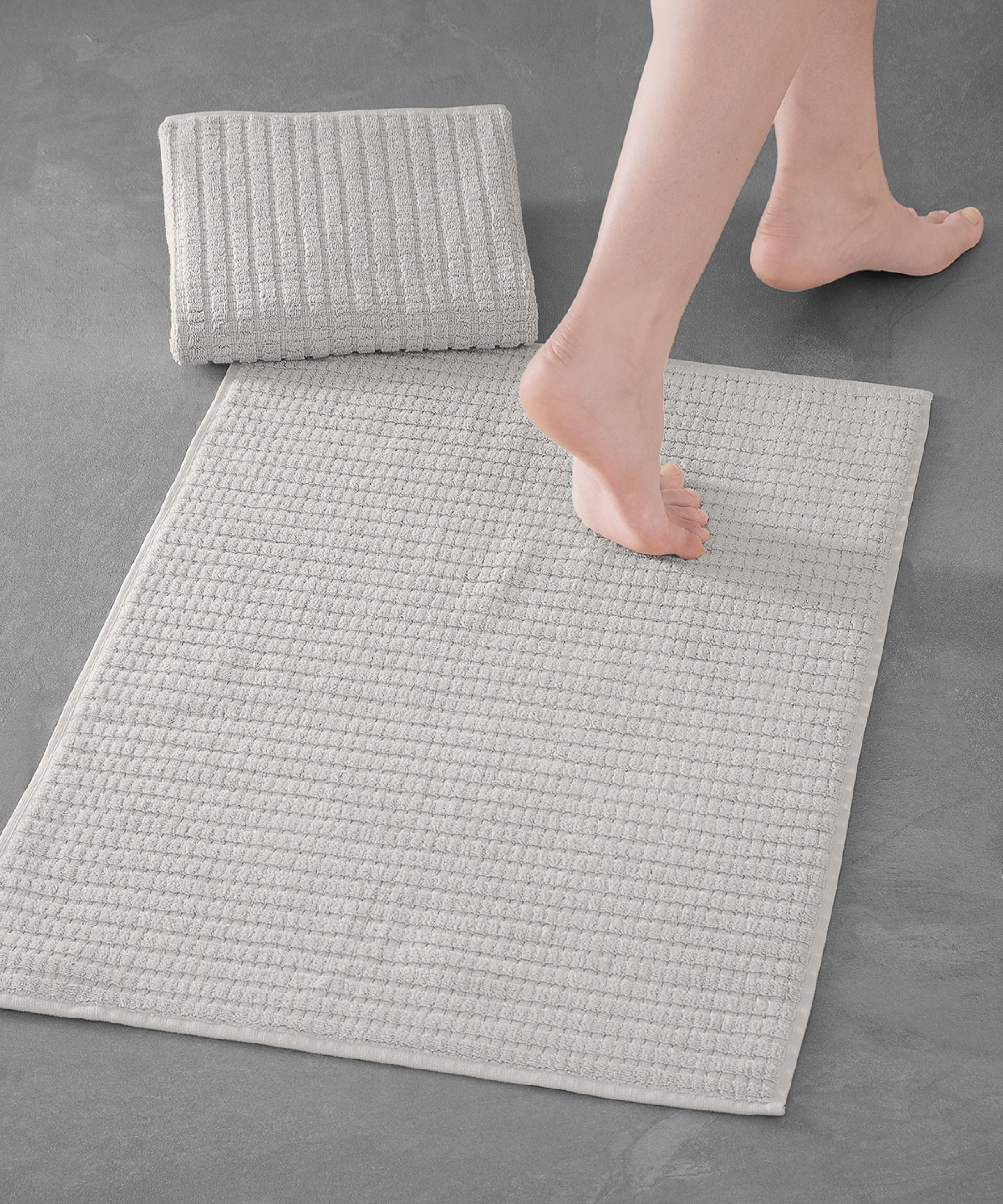 Penta- 50x75cm Set of 2 Bathmats Stone
