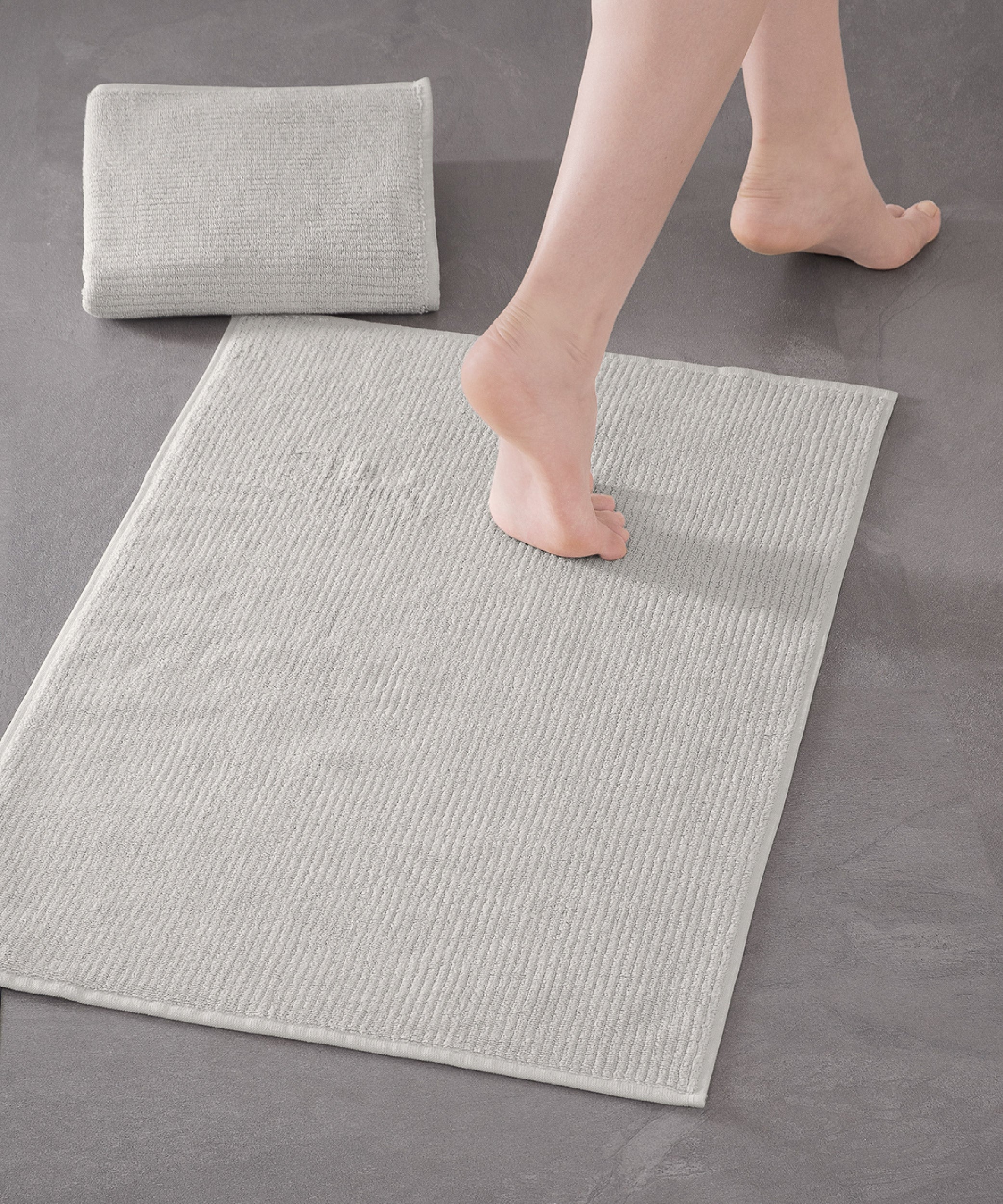 Pana - 50x75cm Set of 2 Bathmats Stone
