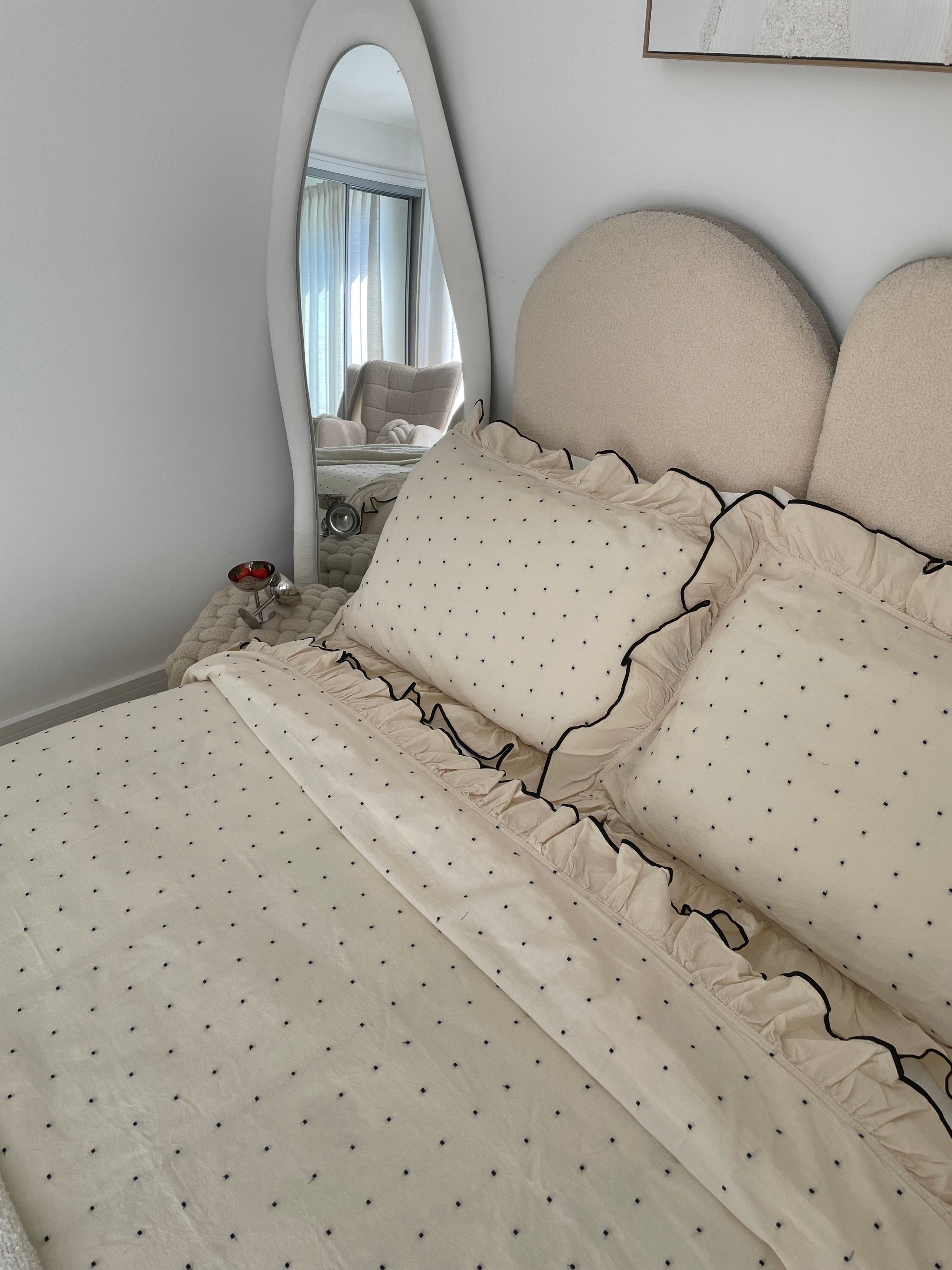 User-generated photo of Limasso London 100% cotton duvet cover styled on a bed – real customer bedroom inspiration