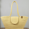 Boho Straw Style Magnetic Closure Natural Shoulder Bag - Yellow