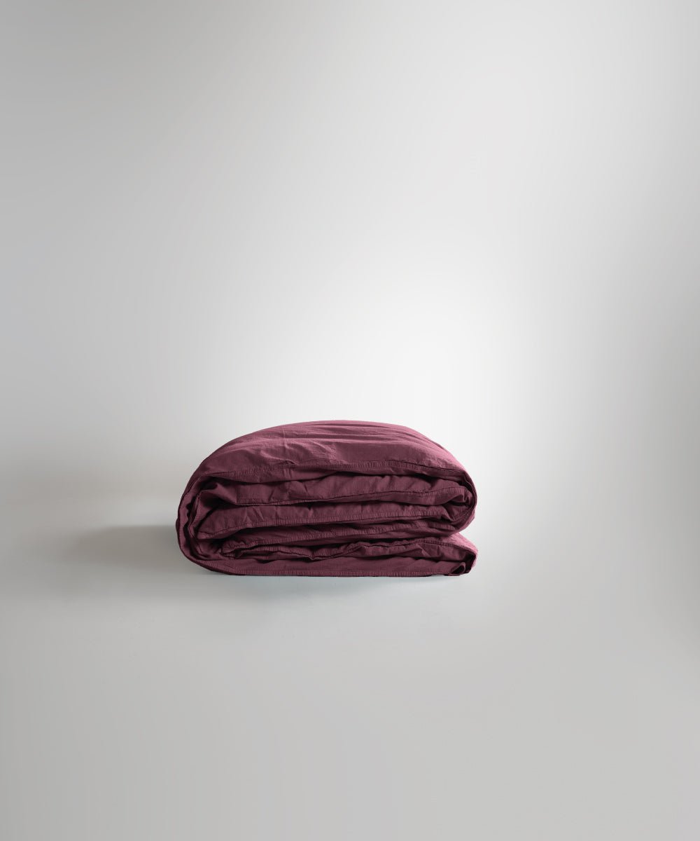 Stonewash 100% Soft Cotton Duvet Cover Raspberry