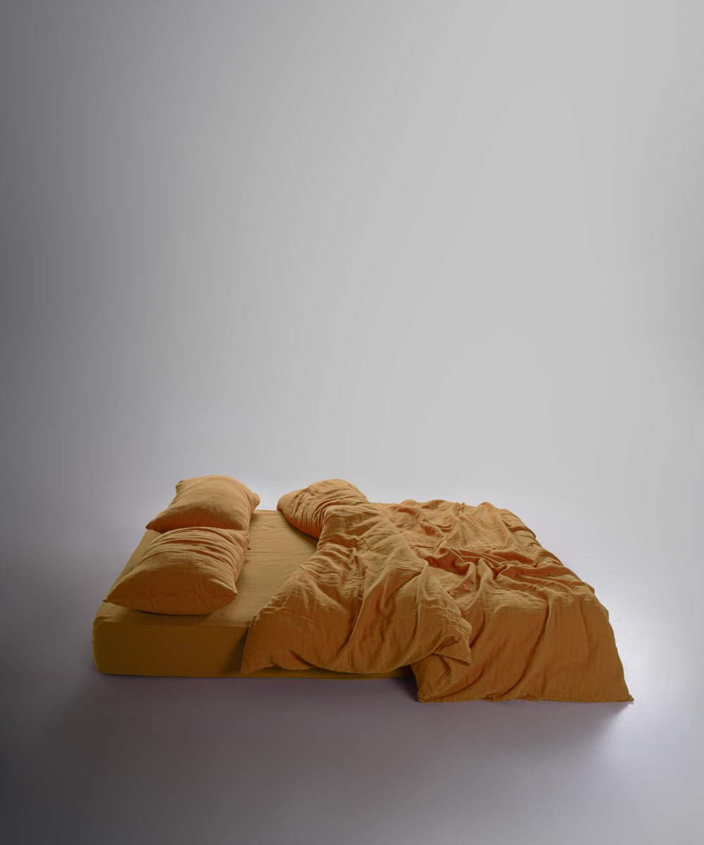 Esse 100% Soft Cotton Gauze/Muslin Fitted Sheet Set - Mustard