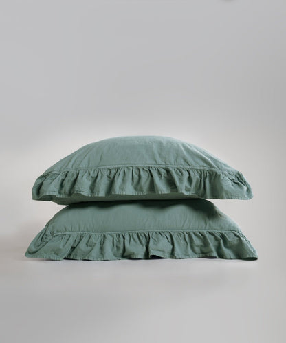 Stonewash Exclusive 100% Soft Cotton Pillowcase Natural Green