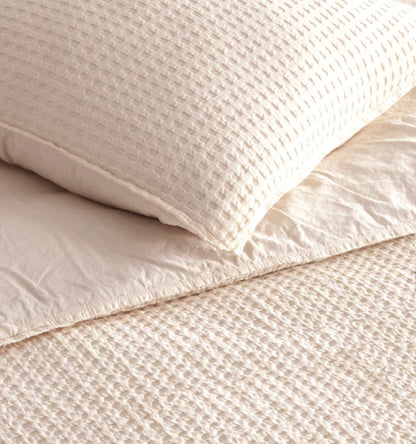 Bassin Stonewashed 100% Cotton Duvet Cover Set - Cream