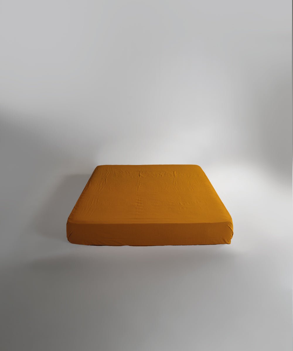 Stonewash 100% Soft Cotton Fitted Sheet Mustard