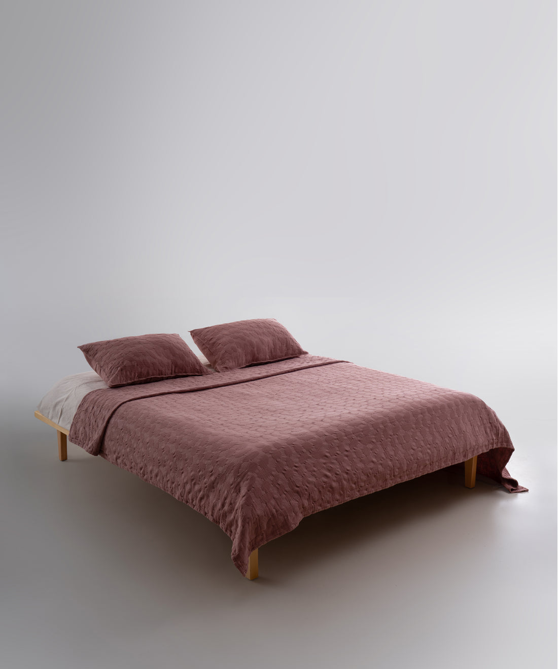 Alphecca 100% Cotton Stonewashed Bedspread Set - Old Rose