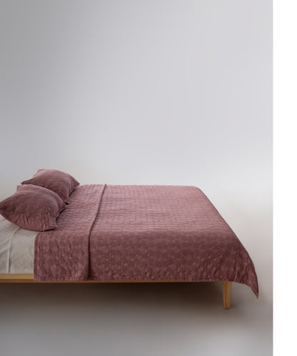 Alphecca 100% Cotton Stonewashed Bedspread Set - Old Rose