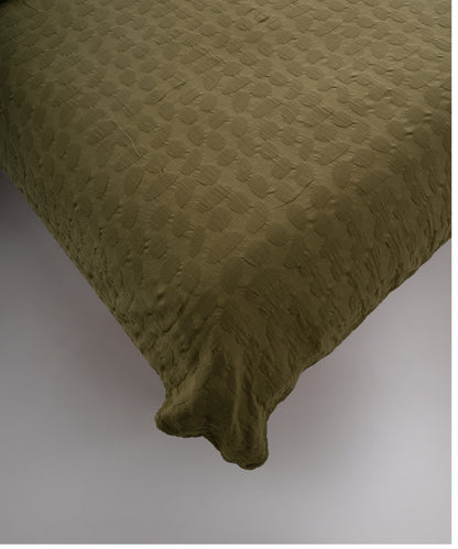 Alphecca 100% Cotton Stonewashed Bedspread Set - Olive