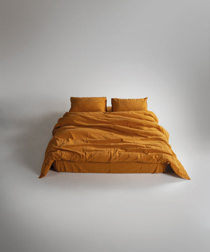 Stonewash 100% Soft Cotton Duvet Cover Mustard