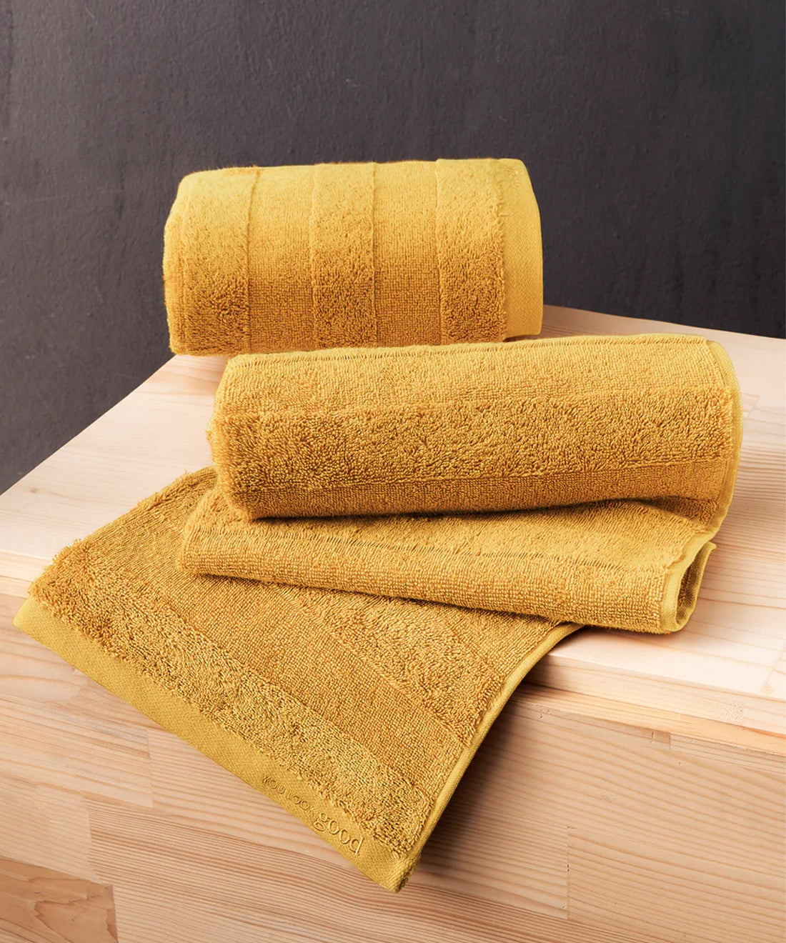 Mons - 50x90cm 1 Towel + 70x140cm 1 Towel Mustard