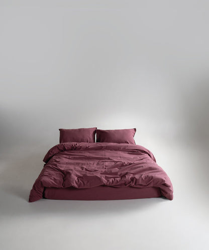 Stonewash 100% Soft Cotton Fitted Sheet Raspberry