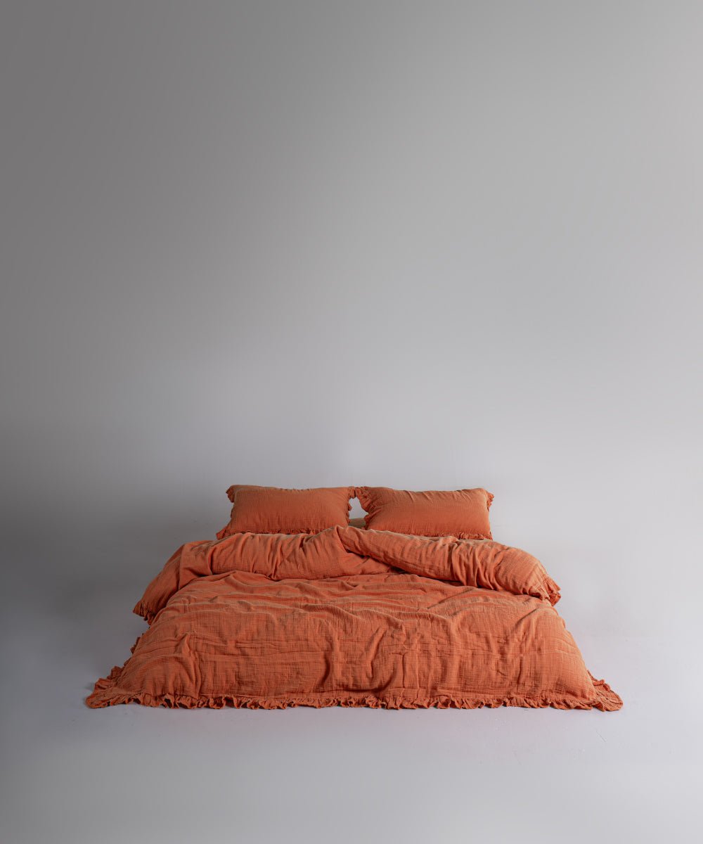 Esse Exclusive 100% Soft Cotton Gauze/Muslin Pillowcase Mecca Orange
