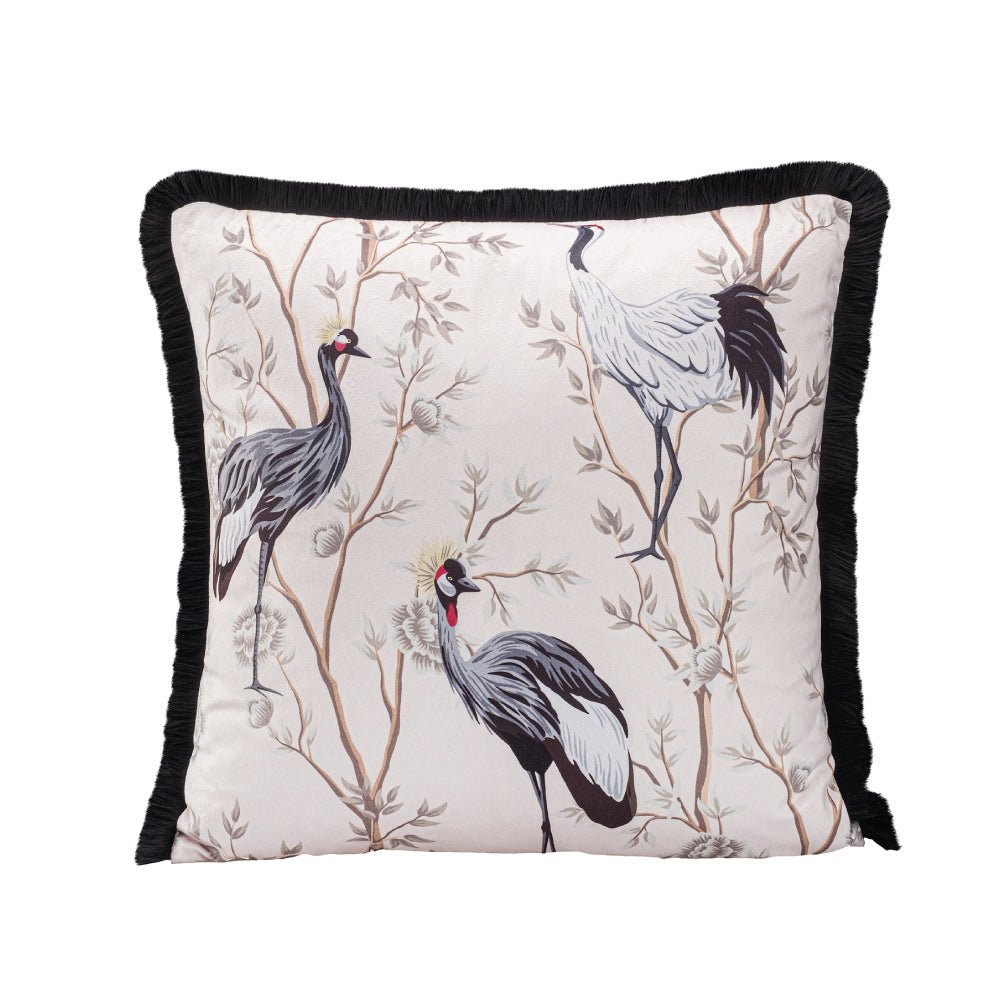 Cranes Collection - Velvet 43x43 Cushion