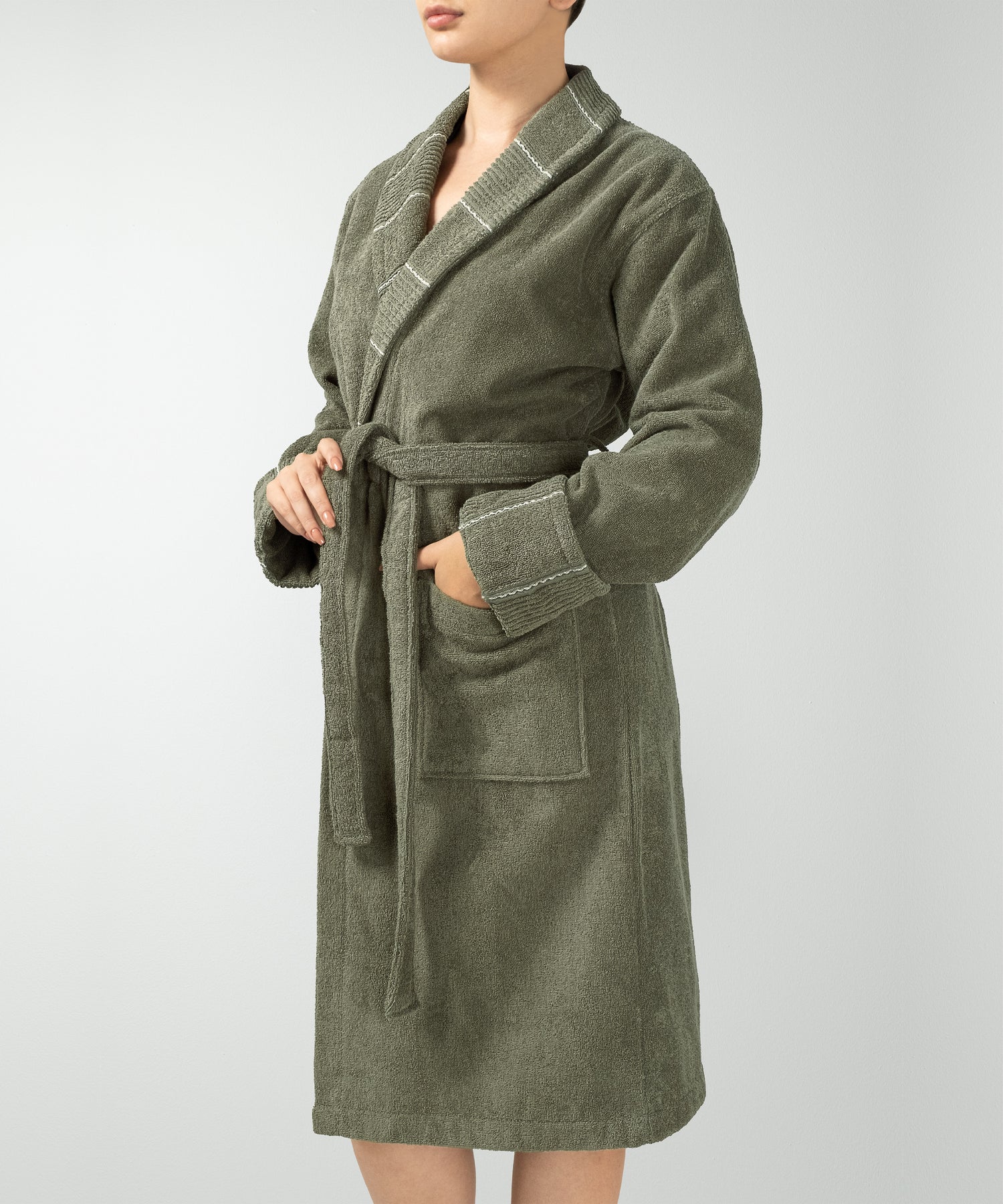 Carmine - Unisex Bathrobe Olive