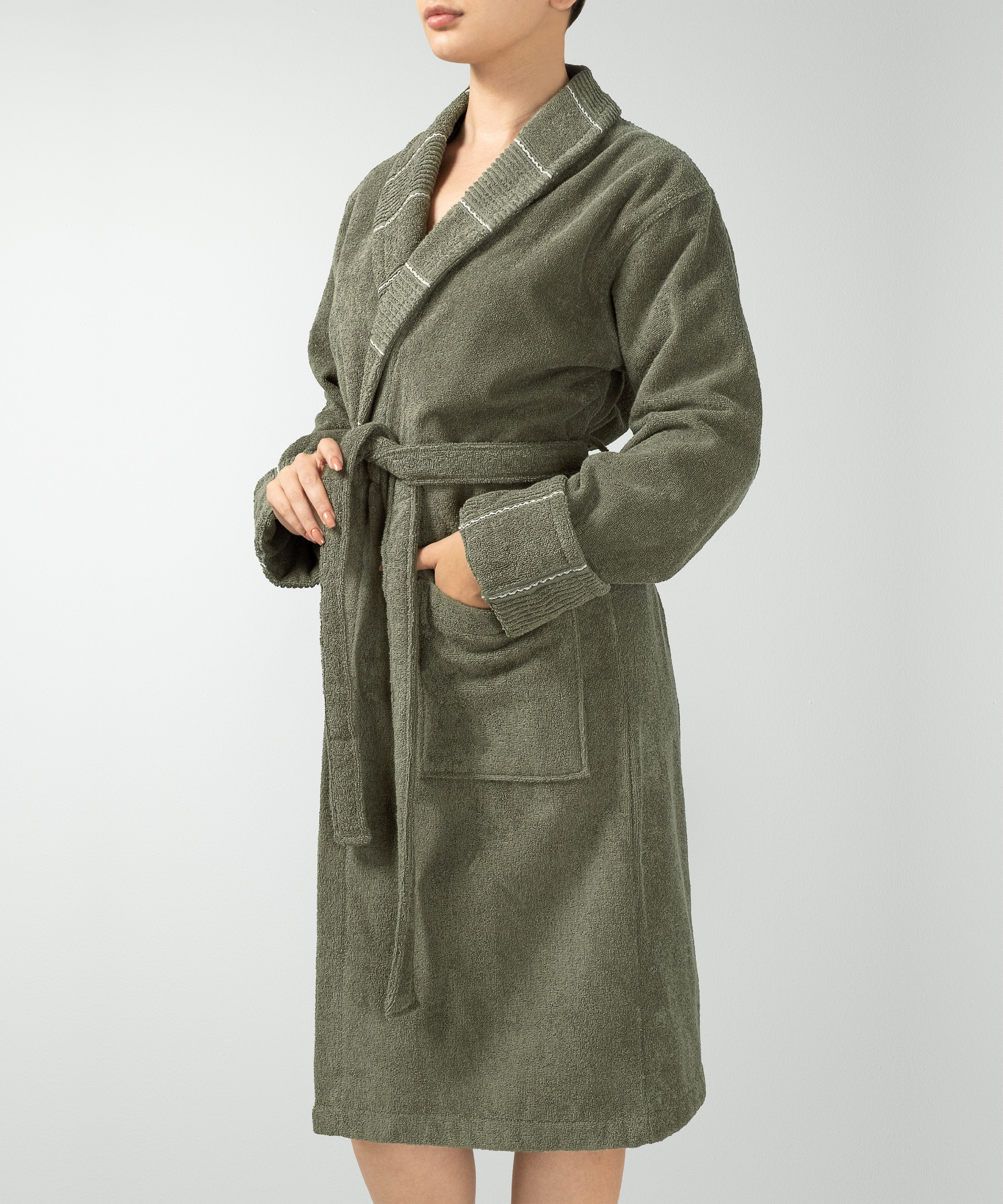 Carmine - Unisex Bathrobe Olive