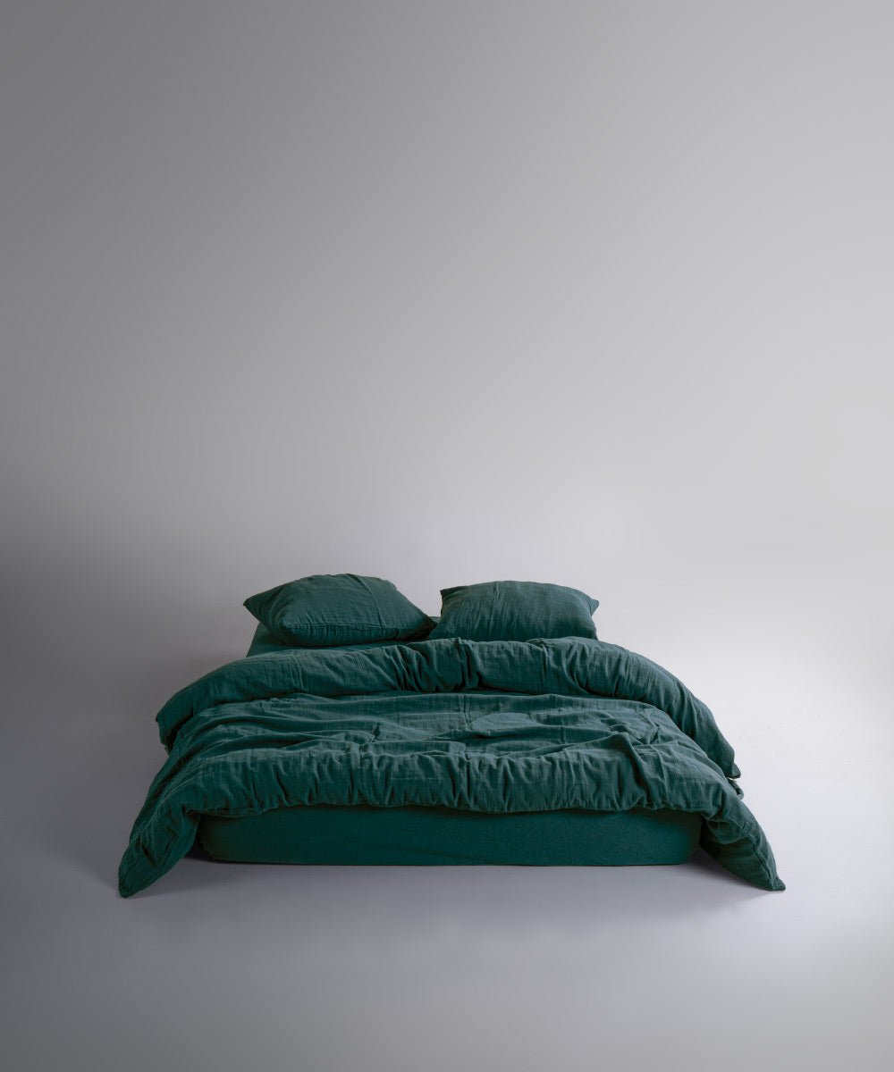 Esse 100% Soft Cotton Gauze/Muslin Duvet Cover - Dark Green