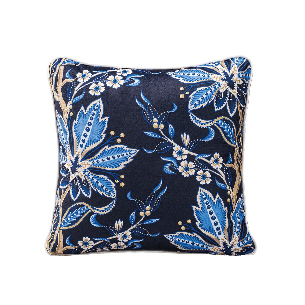 Blue Flowers Collection - Velvet 43x43 Cushion