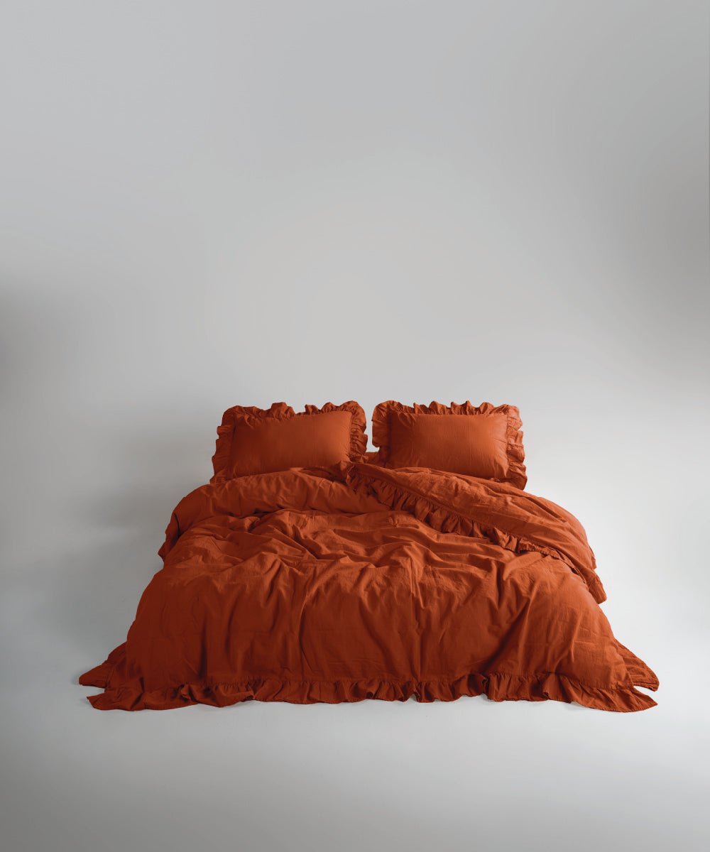 Stonewash Exclusive 100% Soft Cotton Duvet Cover Cinnamon Stick