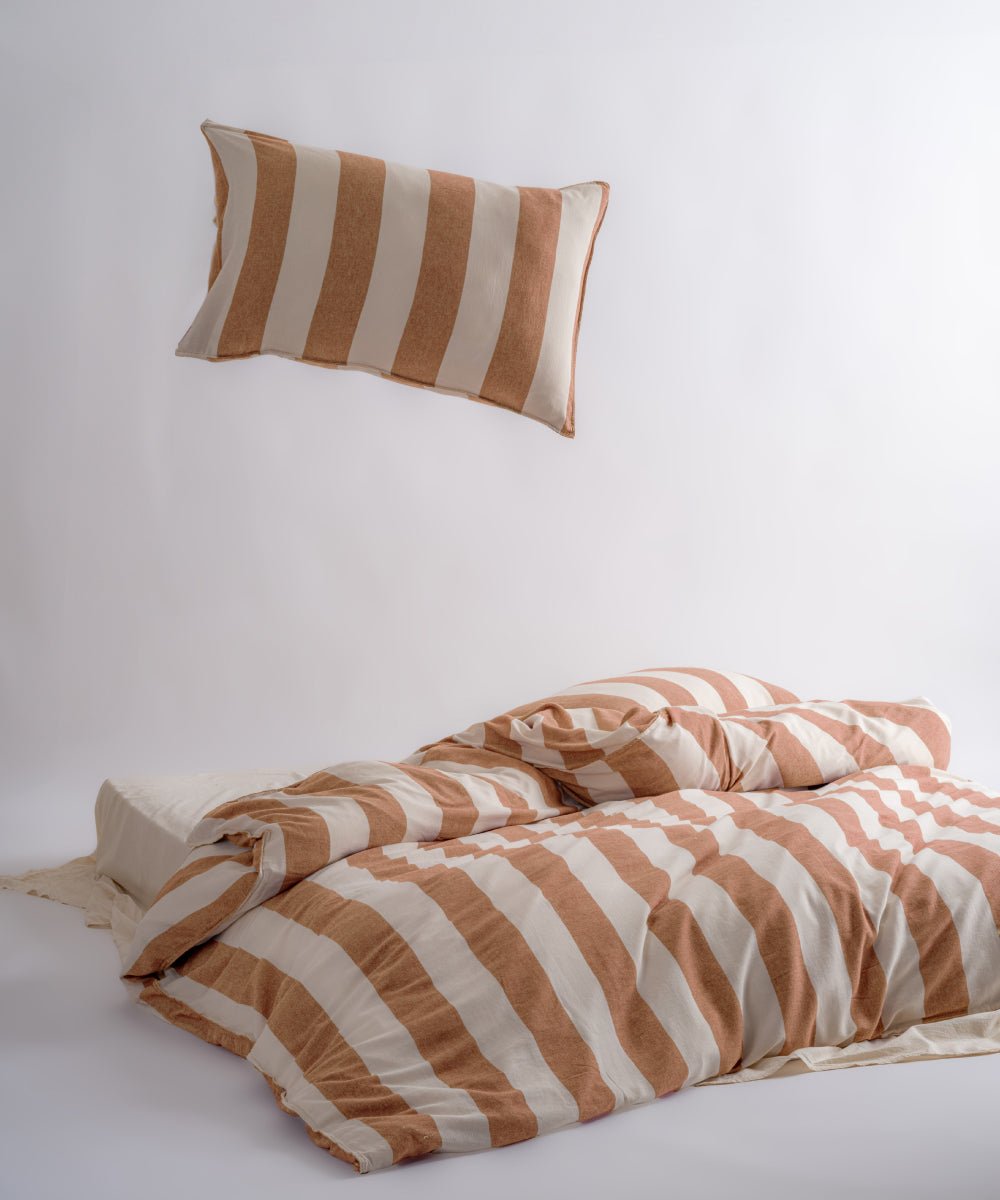 Garmenwashed Epaise Mustard 100% Cotton Duvet Cover Set