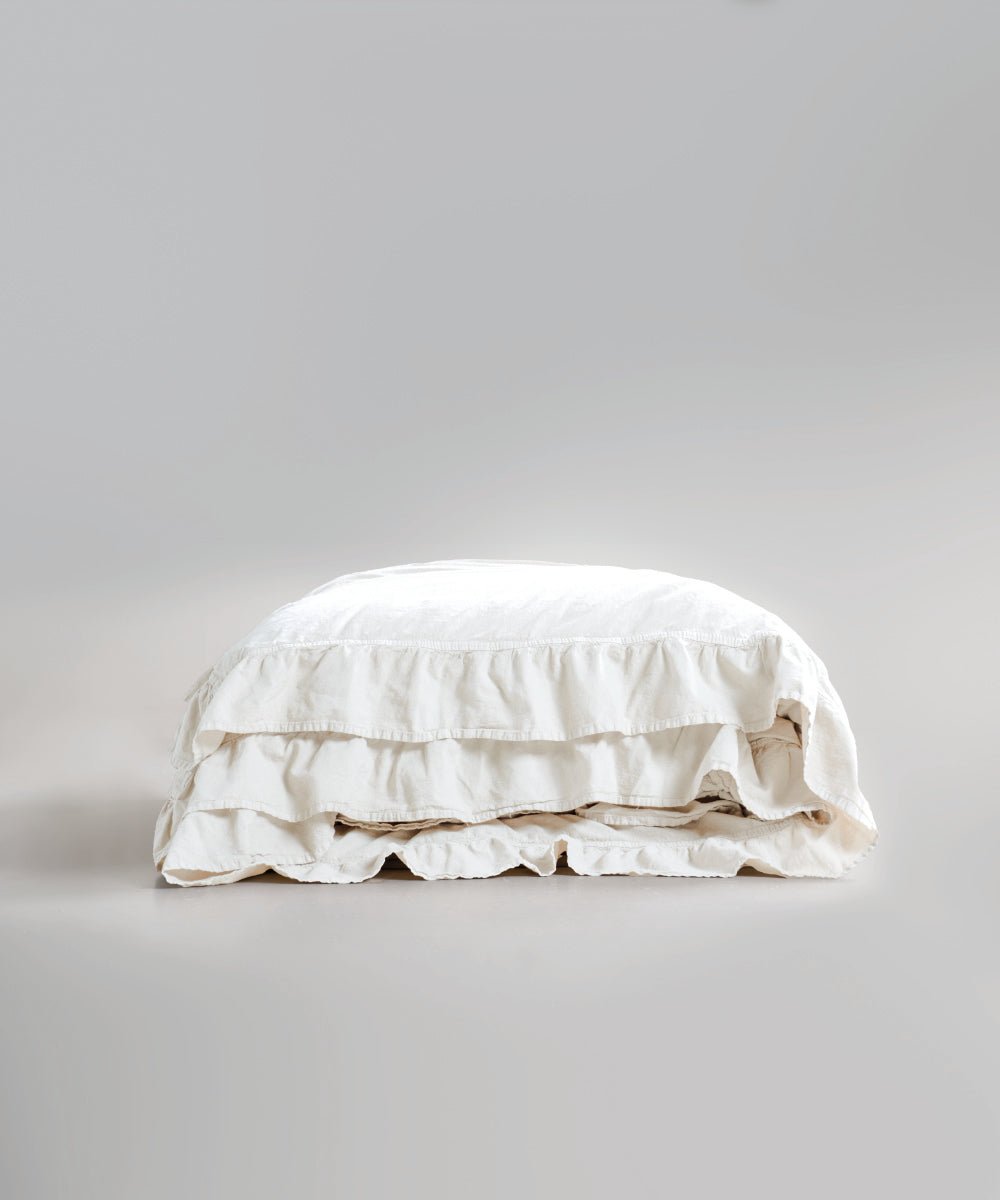 Stonewash Exclusive 100% Soft Cotton Duvet Cover Snow White