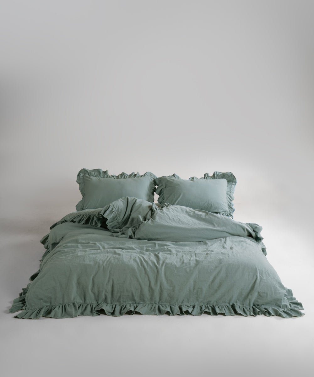 Stonewash Exclusive 100% Soft Cotton Pillowcase Natural Green