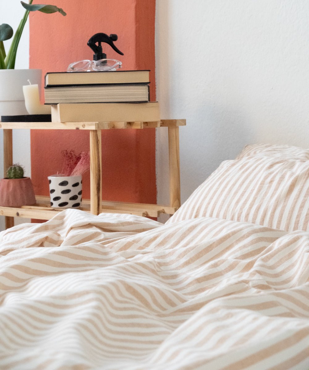 Garmenwashed Kaine Beige 100% Cotton Duvet Cover Set