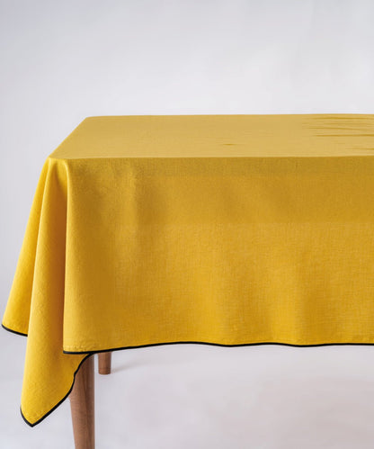 Essualte Stonewashed 100% Cotton Tablecloth - Honey