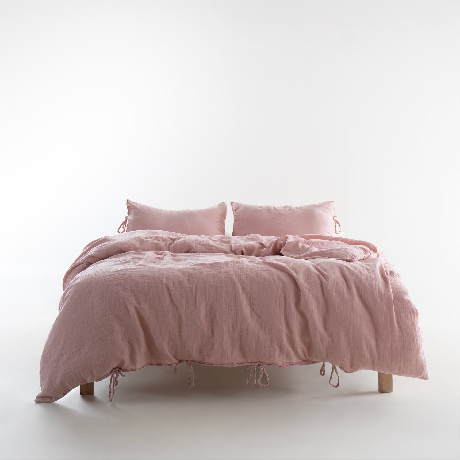Esse 100% Natural Cotton Gauze-Muslin Duvet Cover Set Old Rose