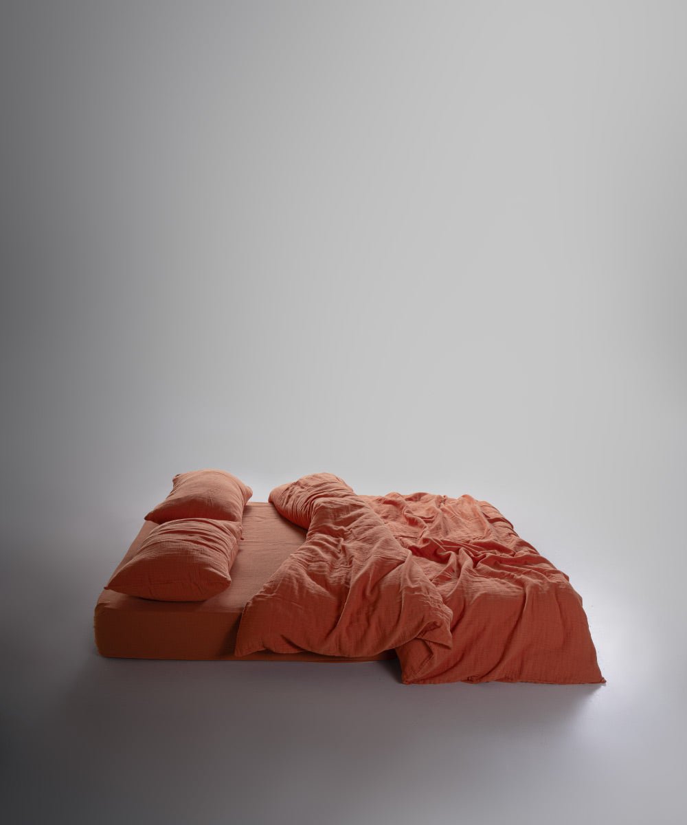 Esse 100% Soft Cotton Gauze/Muslin Duvet Cover - Mecca Orange