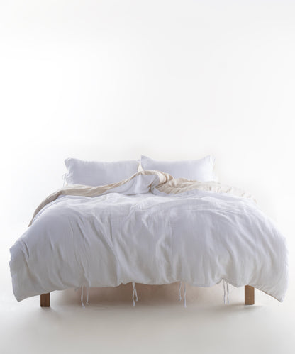 Esse 100% Natural Cotton Gauze-Muslin Duvet Cover Set Reversible Oxfordtan/Snow White