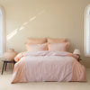 100% Cotton 210 Thread Count Sateen Duvet Cover Set - Toast/Pristine