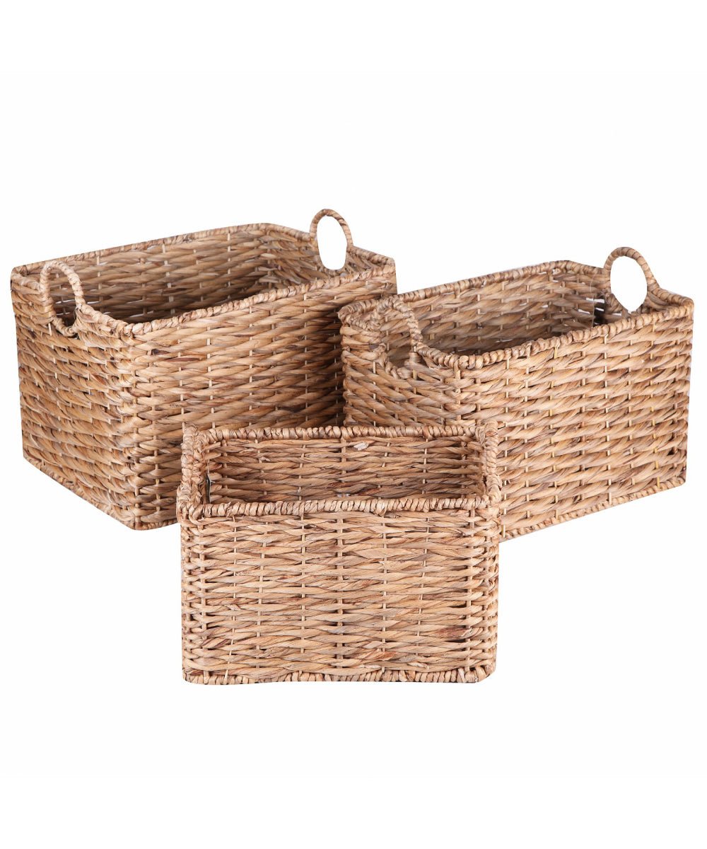 Handwoven Water Hyacinth Organizer Basket Dictation 2 - 3 Pcs